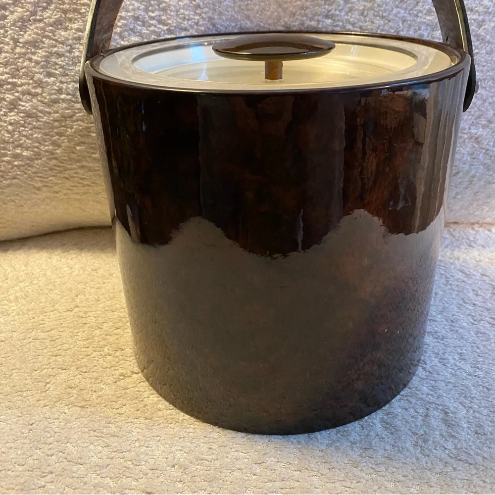 Vintage Georges Briard Mid-Century Modern Tortoise Shell Ice Bucket